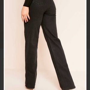 Black straight leg jeans